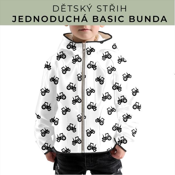 Dětský střih - jednoduchá dětská BASIC  bunda