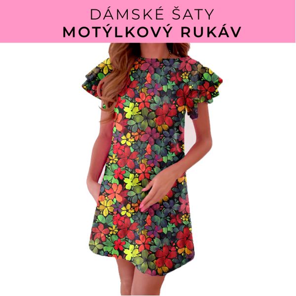 DÁMSKÝ střih - šaty s motýlkovým rukávem