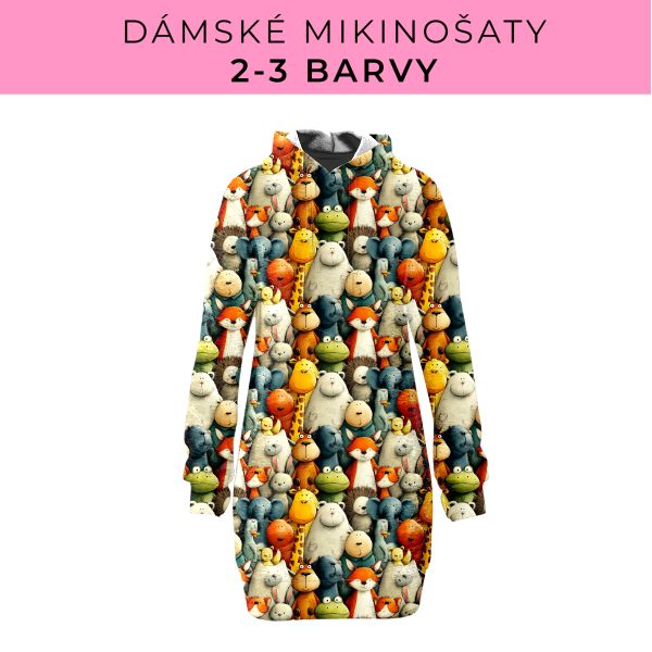 DÁMSKÝ střih - Mikinošaty 2-3 barvy