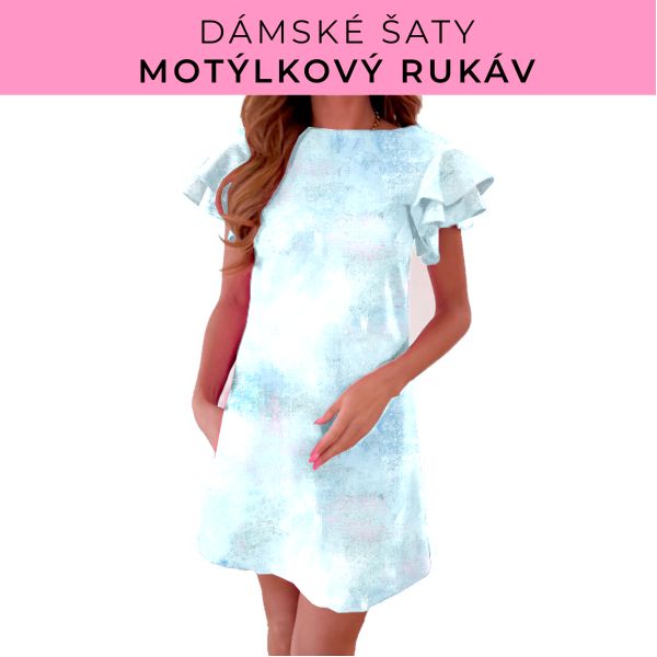 DÁMSKÝ střih - šaty s motýlkovým rukávem