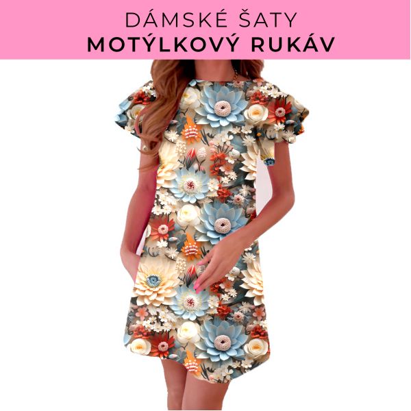 DÁMSKÝ střih - šaty s motýlkovým rukávem