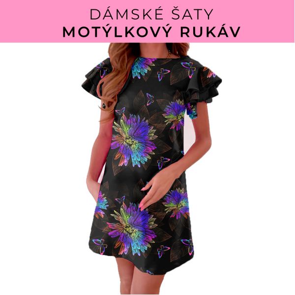 DÁMSKÝ střih - šaty s motýlkovým rukávem