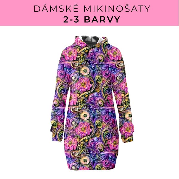 DÁMSKÝ střih - Mikinošaty 2-3 barvy