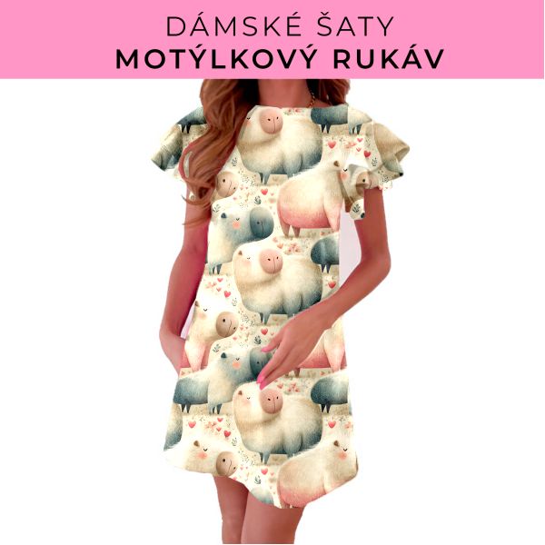 DÁMSKÝ střih - šaty s motýlkovým rukávem