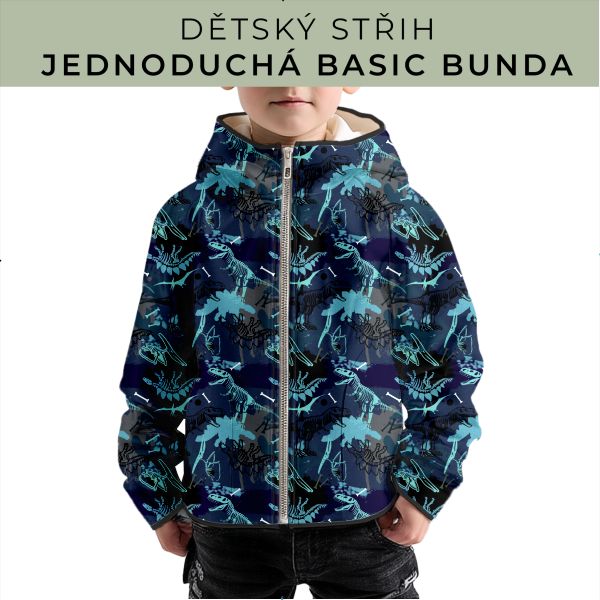 Dětský střih - jednoduchá dětská BASIC  bunda