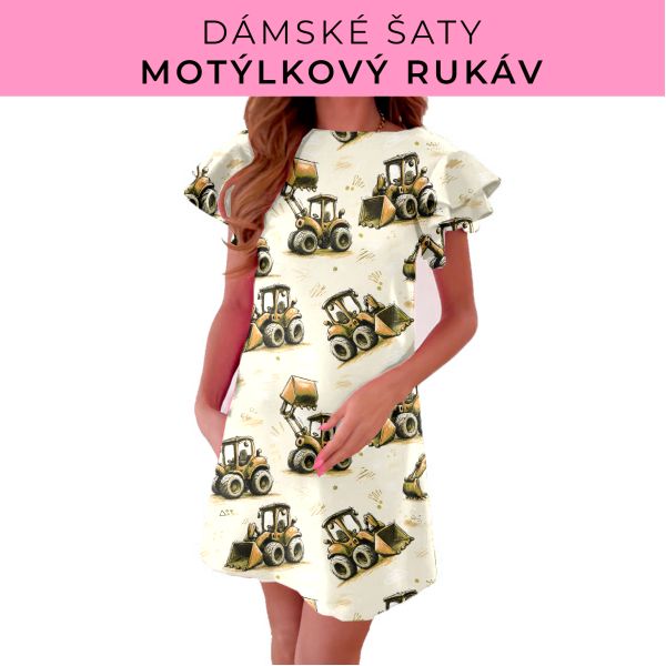 DÁMSKÝ střih - šaty s motýlkovým rukávem