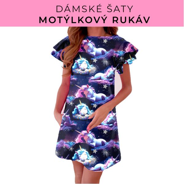 DÁMSKÝ střih - šaty s motýlkovým rukávem