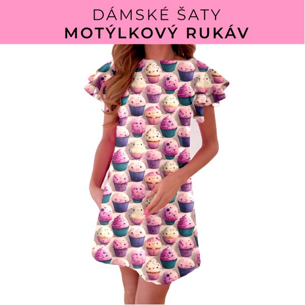 DÁMSKÝ střih - šaty s motýlkovým rukávem