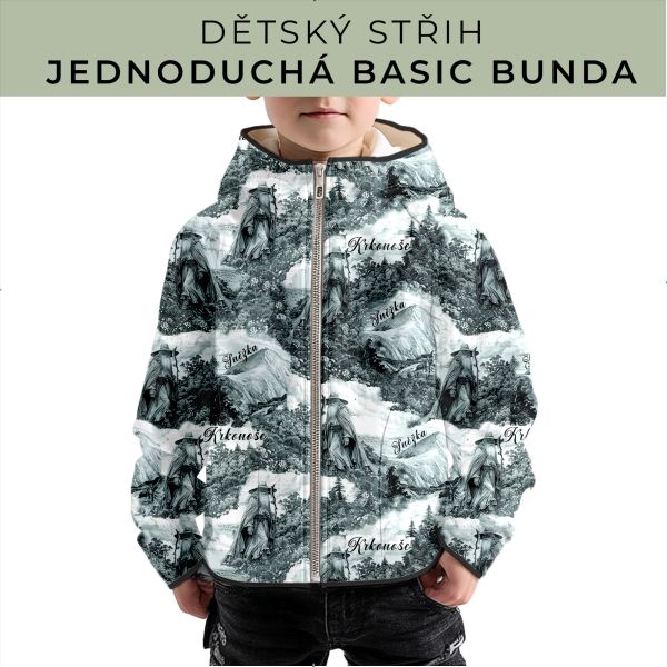 Dětský střih - jednoduchá dětská BASIC  bunda