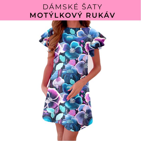 DÁMSKÝ střih - šaty s motýlkovým rukávem