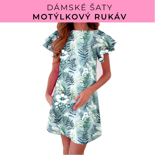 DÁMSKÝ střih - šaty s motýlkovým rukávem