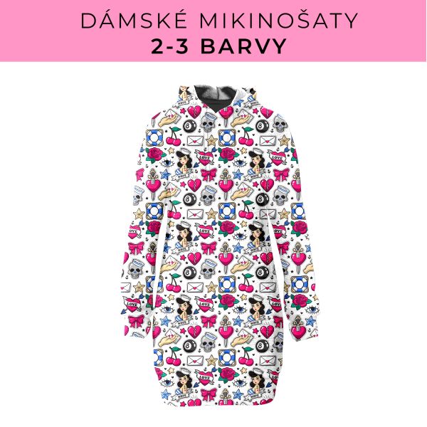 DÁMSKÝ střih - Mikinošaty 2-3 barvy