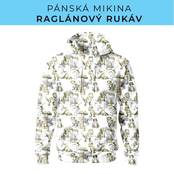 PÁNSKÝ střih - mikina raglan ZÁKLADNÍ s kapucí