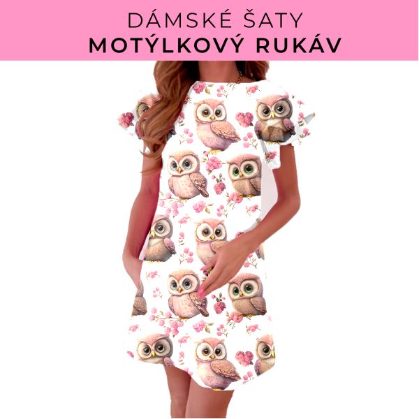 DÁMSKÝ střih - šaty s motýlkovým rukávem