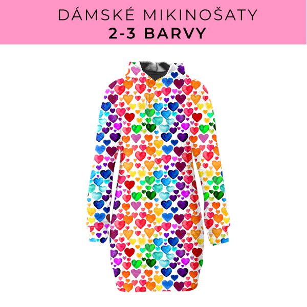 DÁMSKÝ střih - Mikinošaty 2-3 barvy