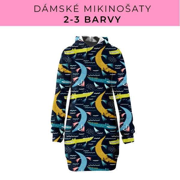 DÁMSKÝ střih - Mikinošaty 2-3 barvy
