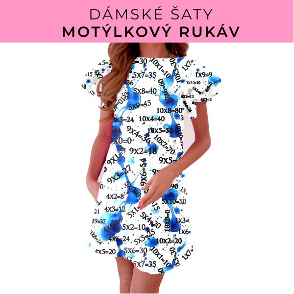 DÁMSKÝ střih - šaty s motýlkovým rukávem