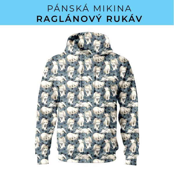 PÁNSKÝ střih - mikina raglan ZÁKLADNÍ s kapucí