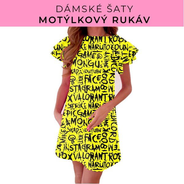DÁMSKÝ střih - šaty s motýlkovým rukávem