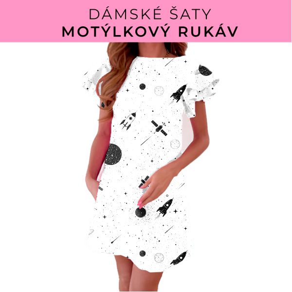 DÁMSKÝ střih - šaty s motýlkovým rukávem