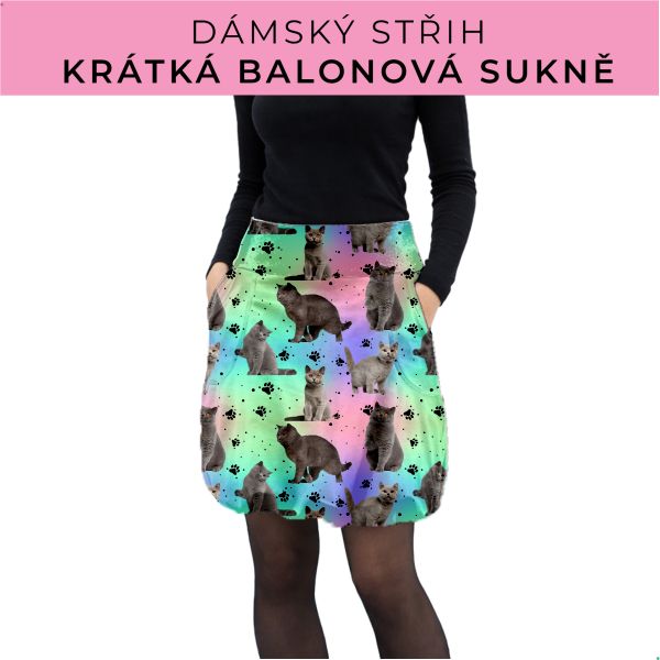 Dámský střih - balonová krátká sukně
