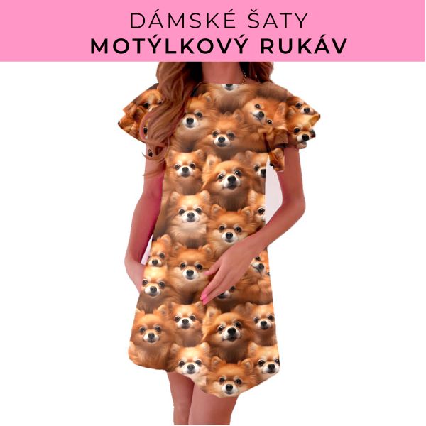 DÁMSKÝ střih - šaty s motýlkovým rukávem