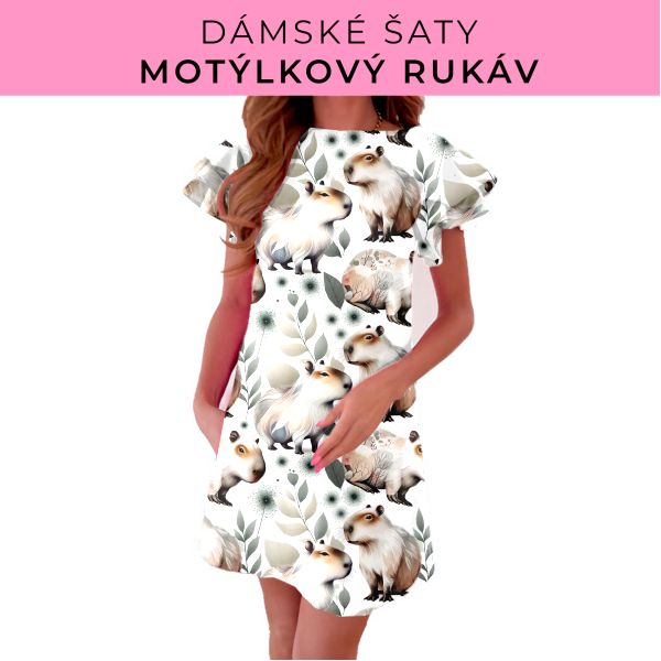 DÁMSKÝ střih - šaty s motýlkovým rukávem
