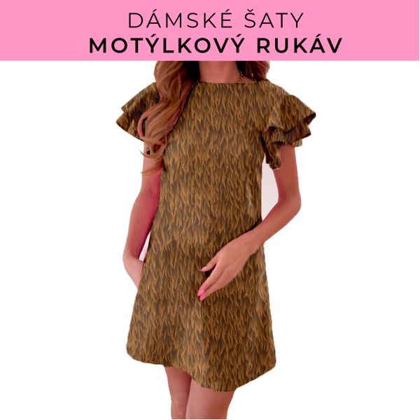 DÁMSKÝ střih - šaty s motýlkovým rukávem