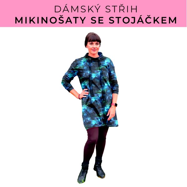 Dámský střih - mikinové šaty se stojáčkem