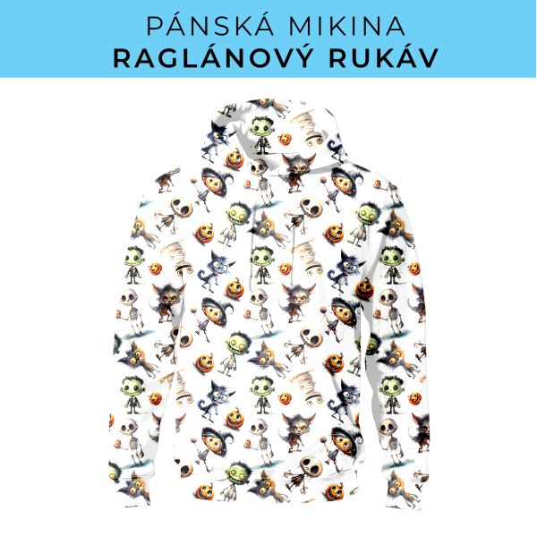 PÁNSKÝ střih - mikina raglan ZÁKLADNÍ s kapucí