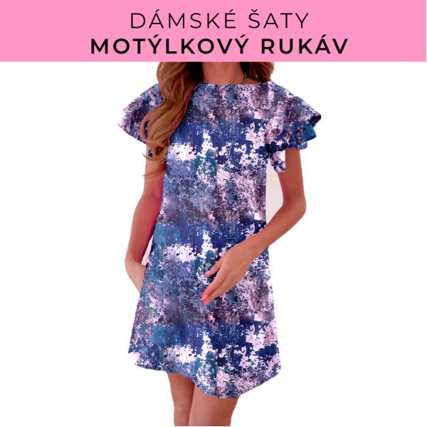 DÁMSKÝ střih - šaty s motýlkovým rukávem