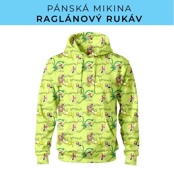PÁNSKÝ střih - mikina raglan ZÁKLADNÍ s kapucí