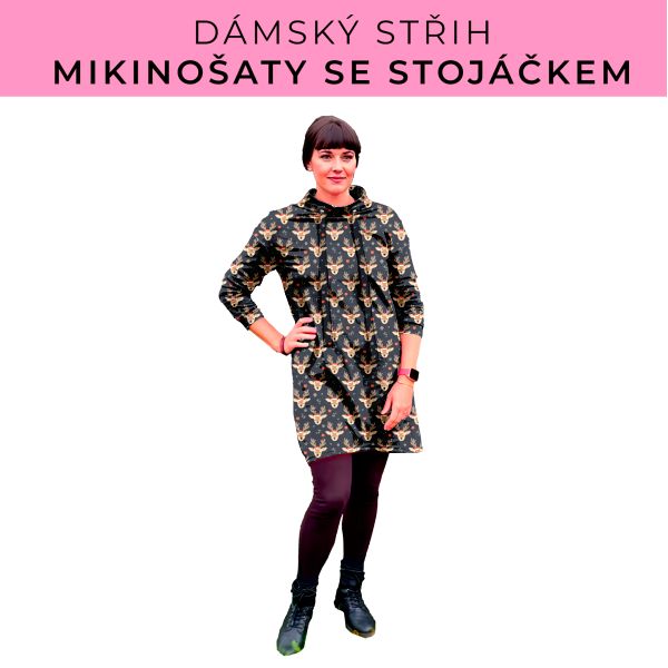 Dámský střih - mikinové šaty se stojáčkem
