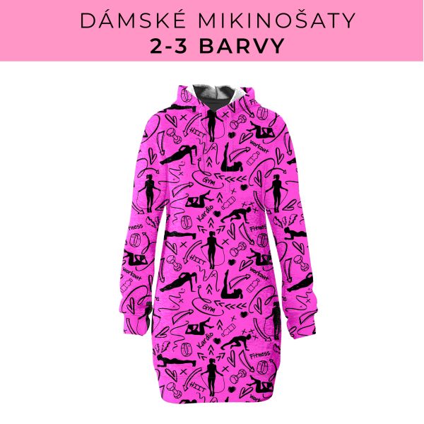 DÁMSKÝ střih - Mikinošaty 2-3 barvy