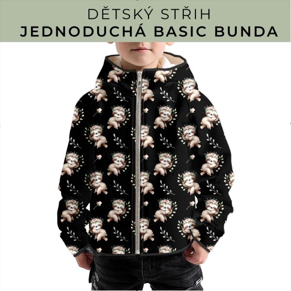 Dětský střih - jednoduchá dětská BASIC  bunda