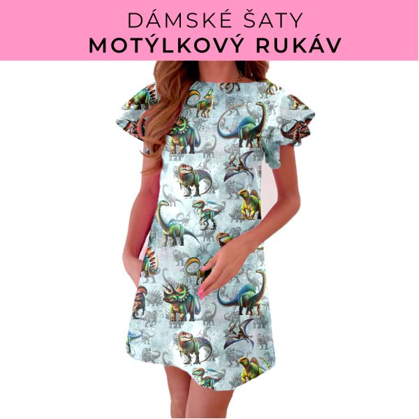 DÁMSKÝ střih - šaty s motýlkovým rukávem