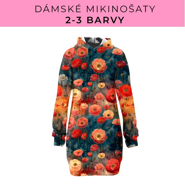 DÁMSKÝ střih - Mikinošaty 2-3 barvy