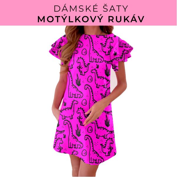 DÁMSKÝ střih - šaty s motýlkovým rukávem