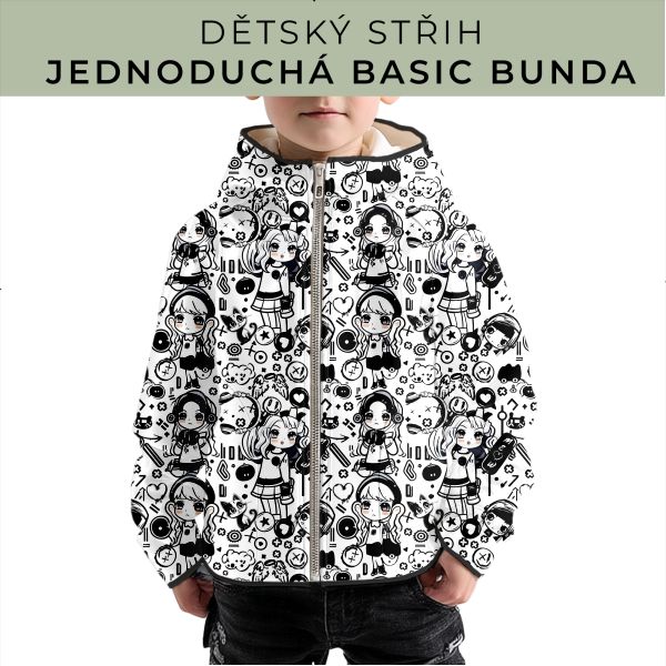 Dětský střih - jednoduchá dětská BASIC  bunda