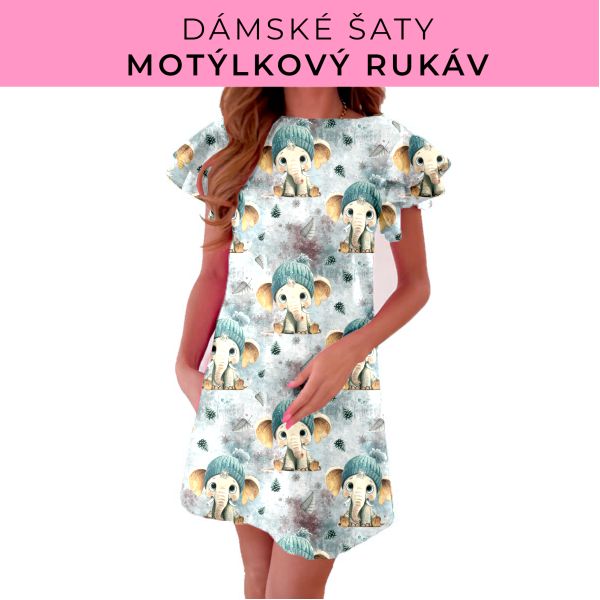 DÁMSKÝ střih - šaty s motýlkovým rukávem