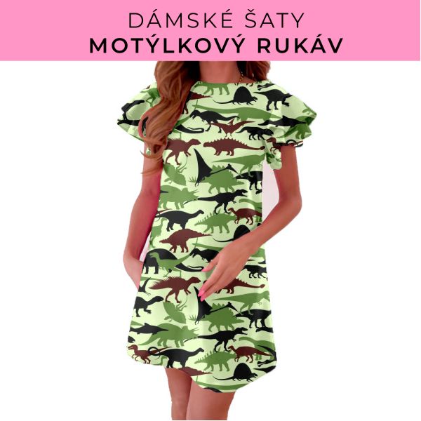 DÁMSKÝ střih - šaty s motýlkovým rukávem