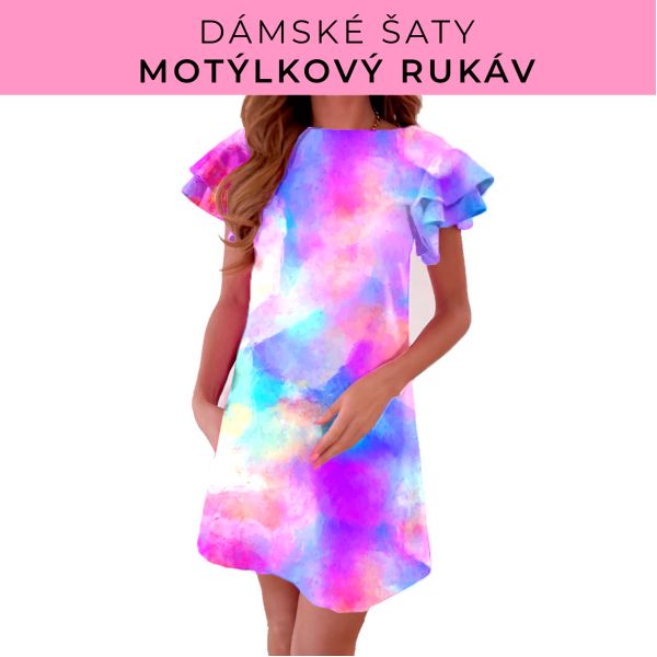 DÁMSKÝ střih - šaty s motýlkovým rukávem