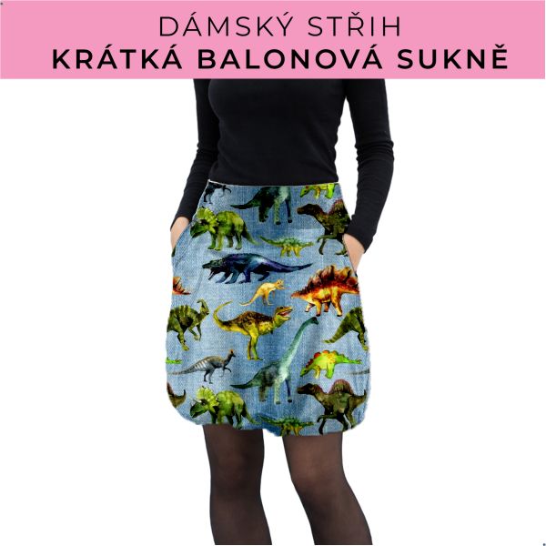 Dámský střih - balonová krátká sukně