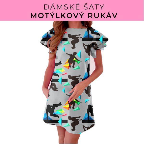 DÁMSKÝ střih - šaty s motýlkovým rukávem