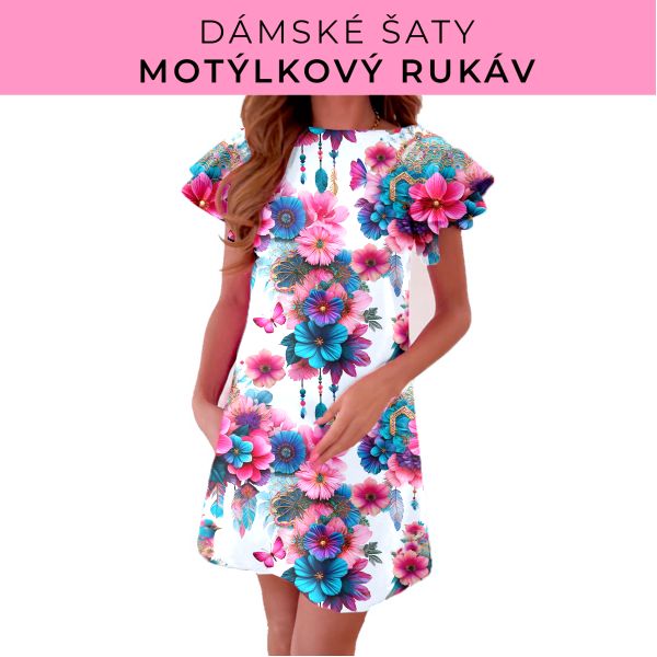 DÁMSKÝ střih - šaty s motýlkovým rukávem