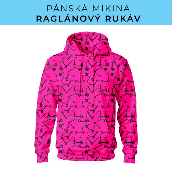 PÁNSKÝ střih - mikina raglan ZÁKLADNÍ s kapucí