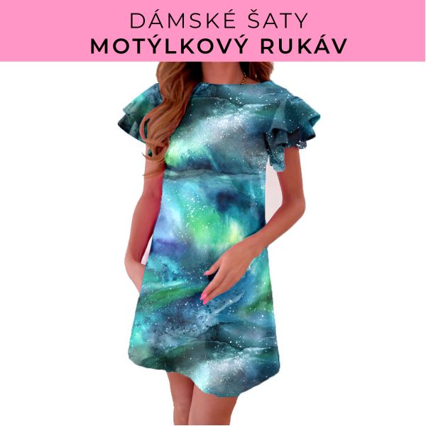 DÁMSKÝ střih - šaty s motýlkovým rukávem
