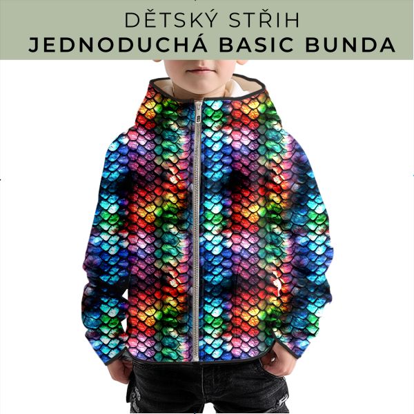 Dětský střih - jednoduchá dětská BASIC  bunda
