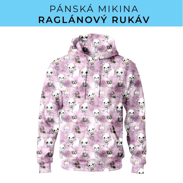 PÁNSKÝ střih - mikina raglan ZÁKLADNÍ s kapucí