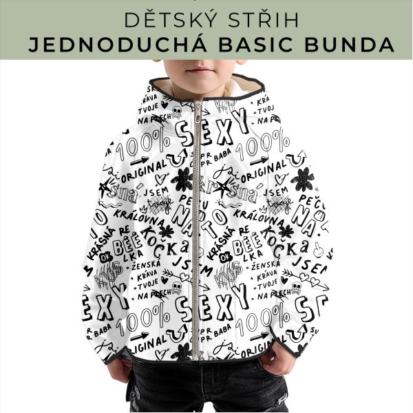 Dětský střih - jednoduchá dětská BASIC  bunda